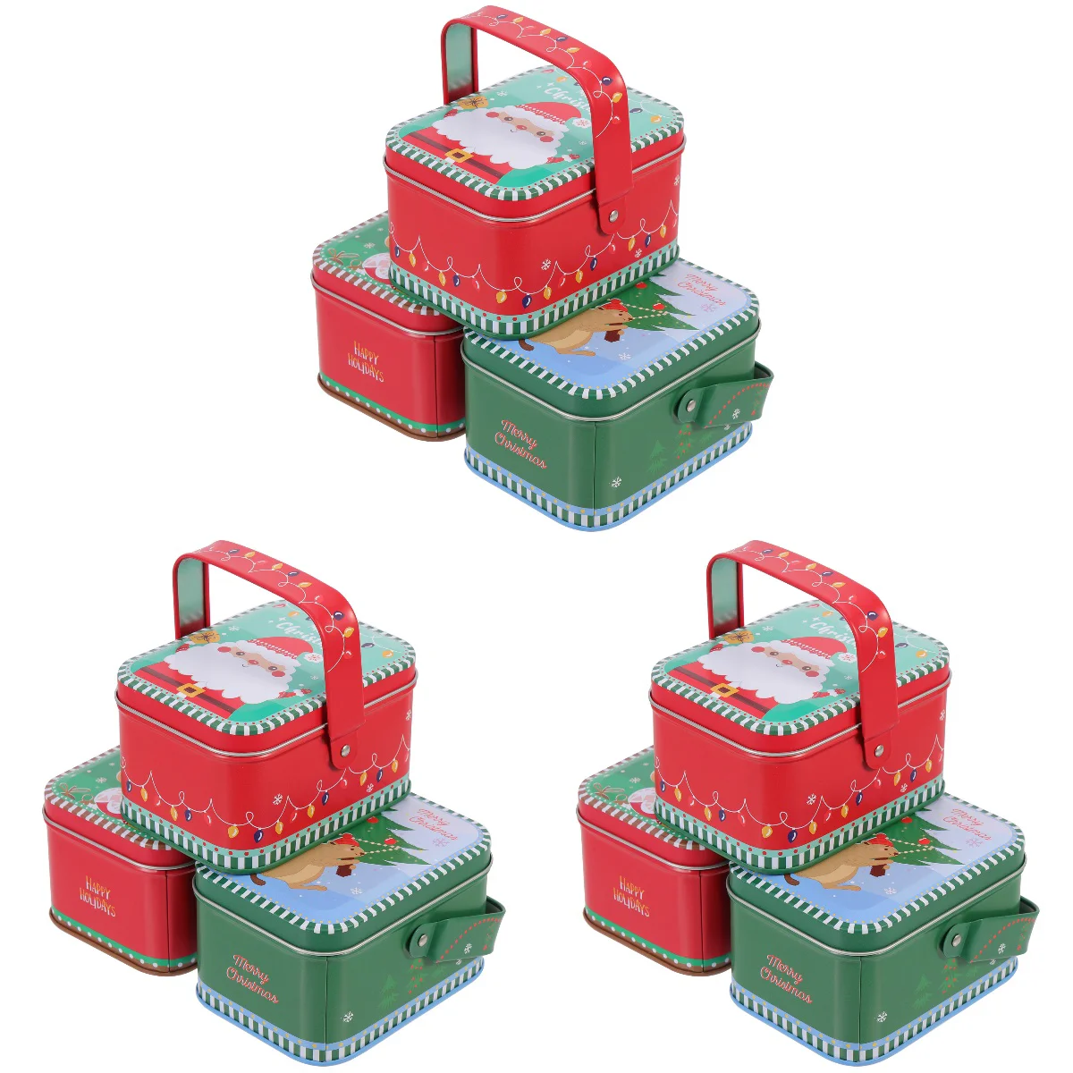 

Candy Box Tins Gift Christmas Container Tinplate Small Baking Holiday Dessert Storage Case Partypattern Bin Cookie