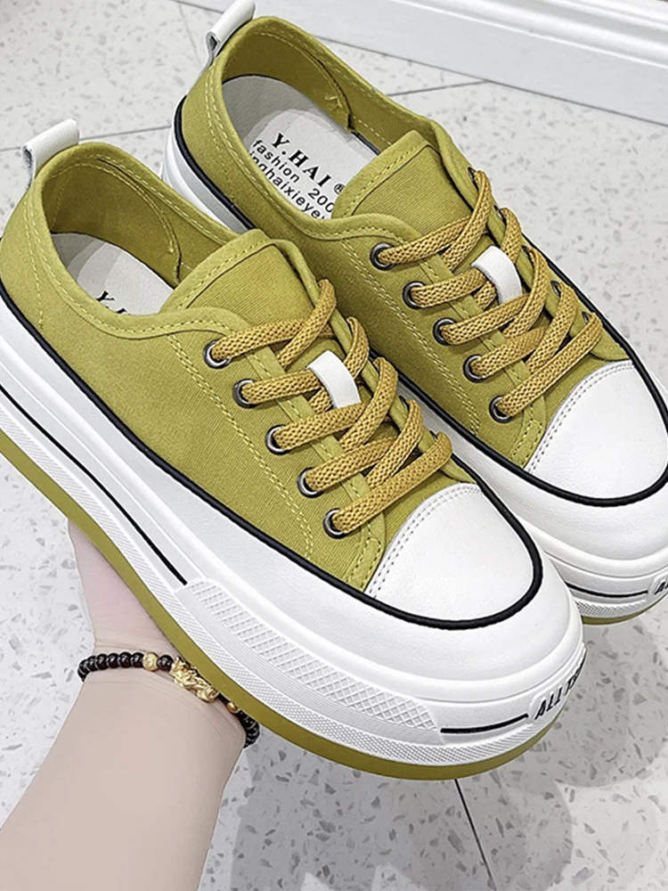 

Sport Running Women Shoes Platform Canvas Hiking Sneakers 2022 Summer New Trend Casual Breathable Flats Lace Women Sandals Thick