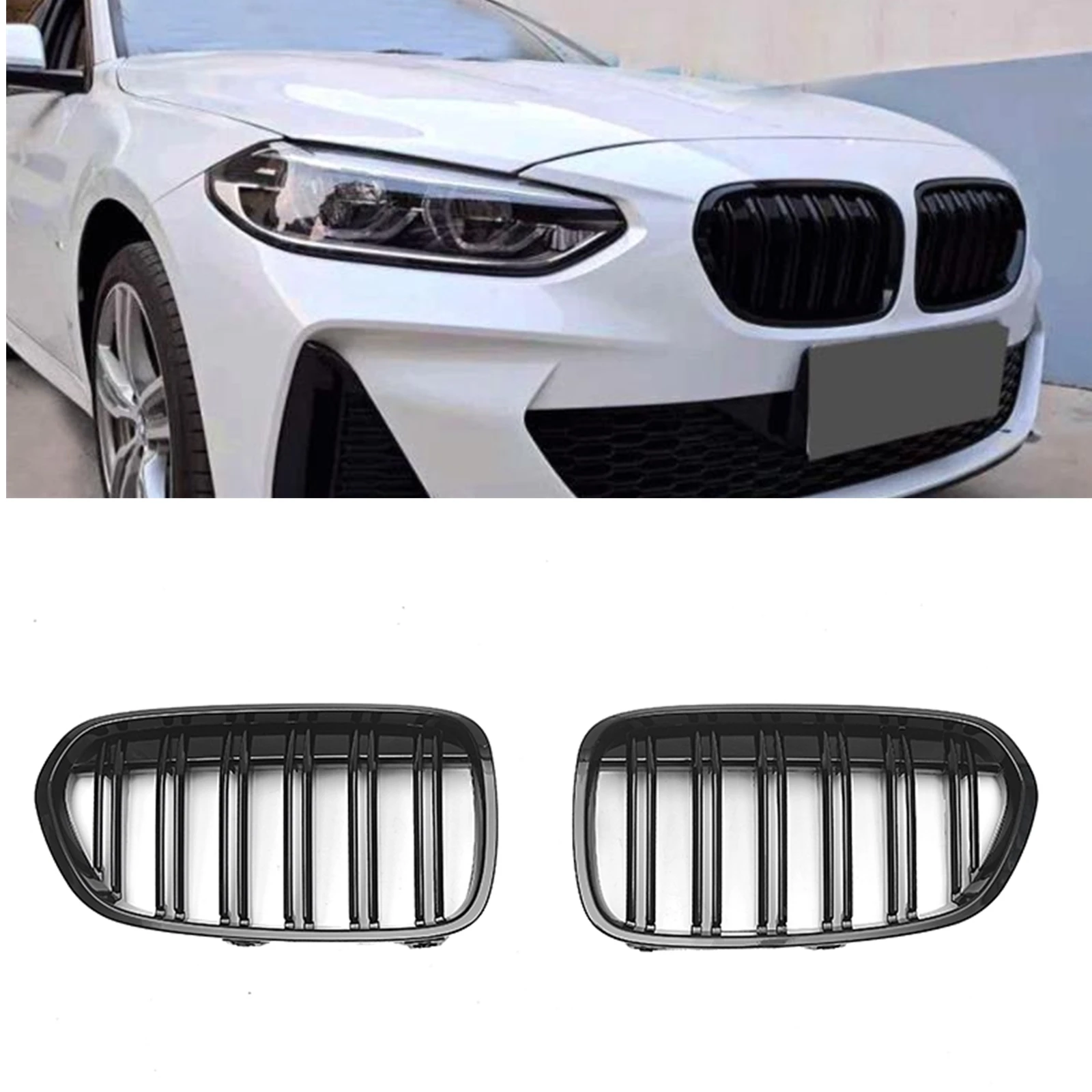

Передняя решетка радиатора для BMW 1 серии F52 2018-2021 118i 120i, Черный Автомобильный верхний бампер, капот, радиатор, сетчатая решетка, гоночные реше...