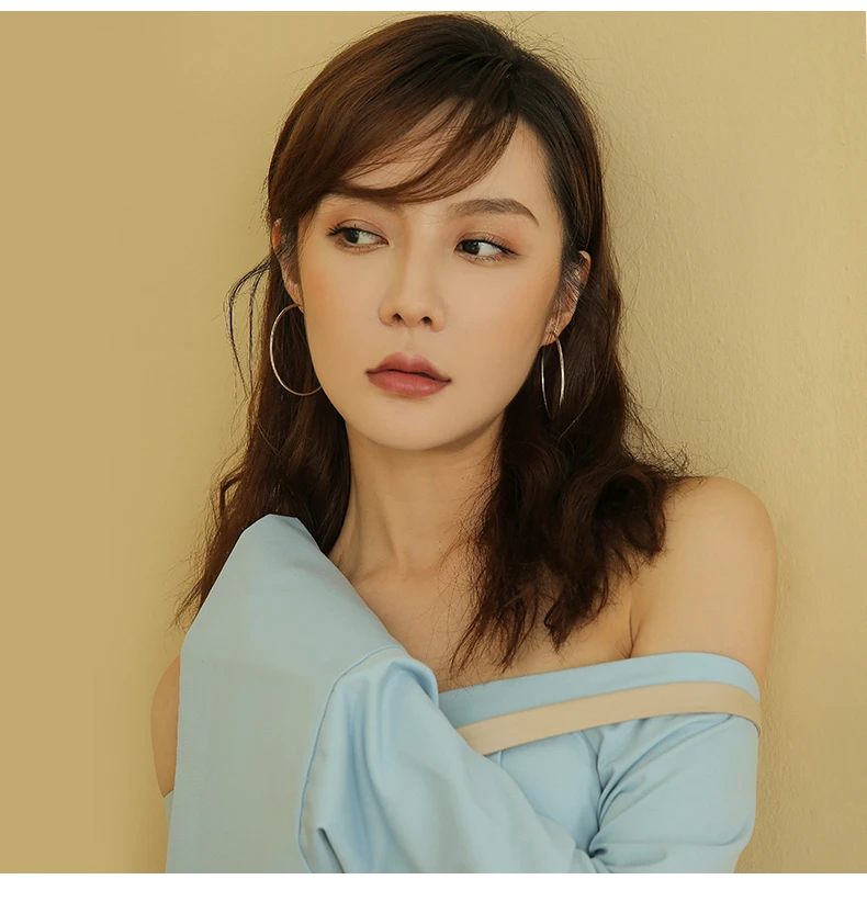 Серебряные серьги-кольца 60 мм