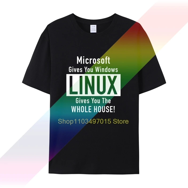 Персонализированная рубашка Linux Gives You The Whole House 2018 9 цветов красивая футболка
