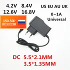 100-240 В переменного тока, 4,2 В постоянного тока, 8,4 в, 12,6 в, 16,8 В, 1 А, 1000 мА, адаптер питания, 4,2, 8,4, 12,6, 16,8 в, зарядное устройство для литиевых аккумуляторов 18650