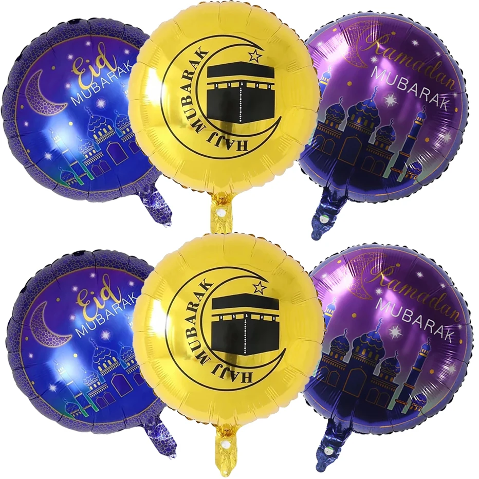 

50pcs 18inch Ramadan Kareem Eid Mubarak Foil Helium Balloons Muslim Festival Party Decorations Eid Al-Fitr Air Globos Supplies