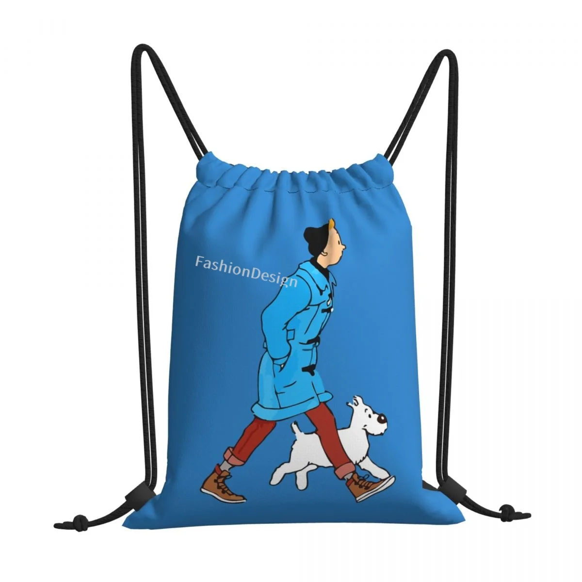 

Walk The Adventures of TTin Anime Print Drawstring Bags Men Women Storage Backpack Teenager Travel Bag Multi-function Pocket