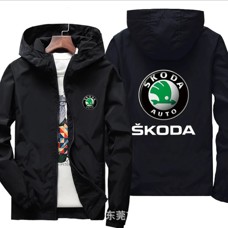 

2022motorrad Jacke Winddicht für SKODA logo Jacke Mobike Reiten Mit Kapuze Anzug Windjacke Sweatshirts Racing zipper Mantel