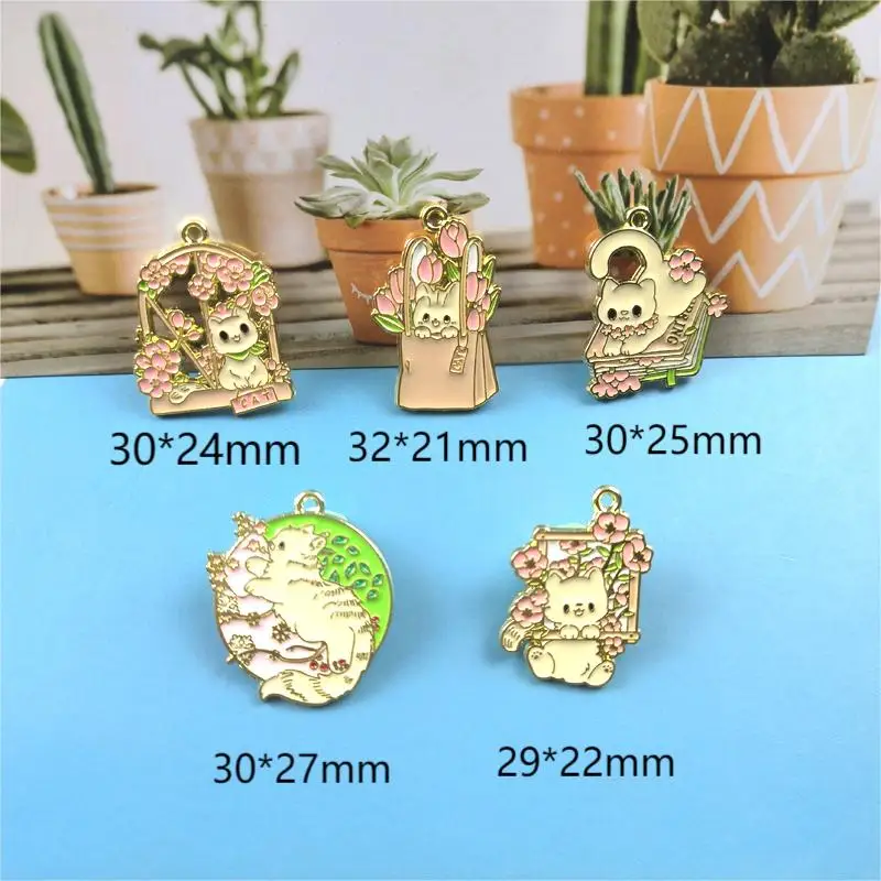 ApeUr 10 шт. мультяшная корзина для цветов котенок зеленое растение ювелирные