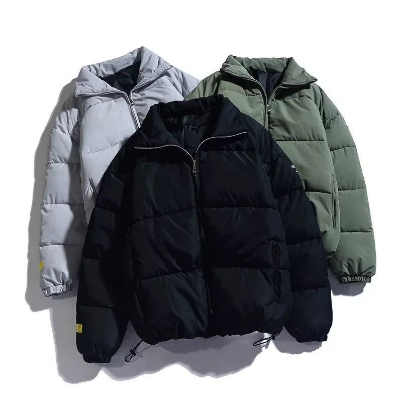 

2022New New Men Solid Color Parkas Quality Brand Men's Stand Collar Warm Thick Jacket Male Fashion Casual Parka Coat