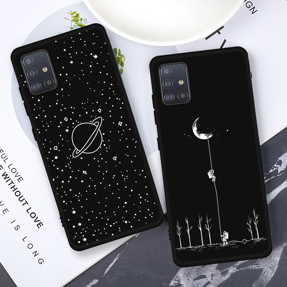 

Black Painted Case For Samsung Galaxy A42 5G A51 A71 A52 A72 Silicone Soft Cover For Samsung A50 A70 M51 A20S M31S M30S M21 Case
