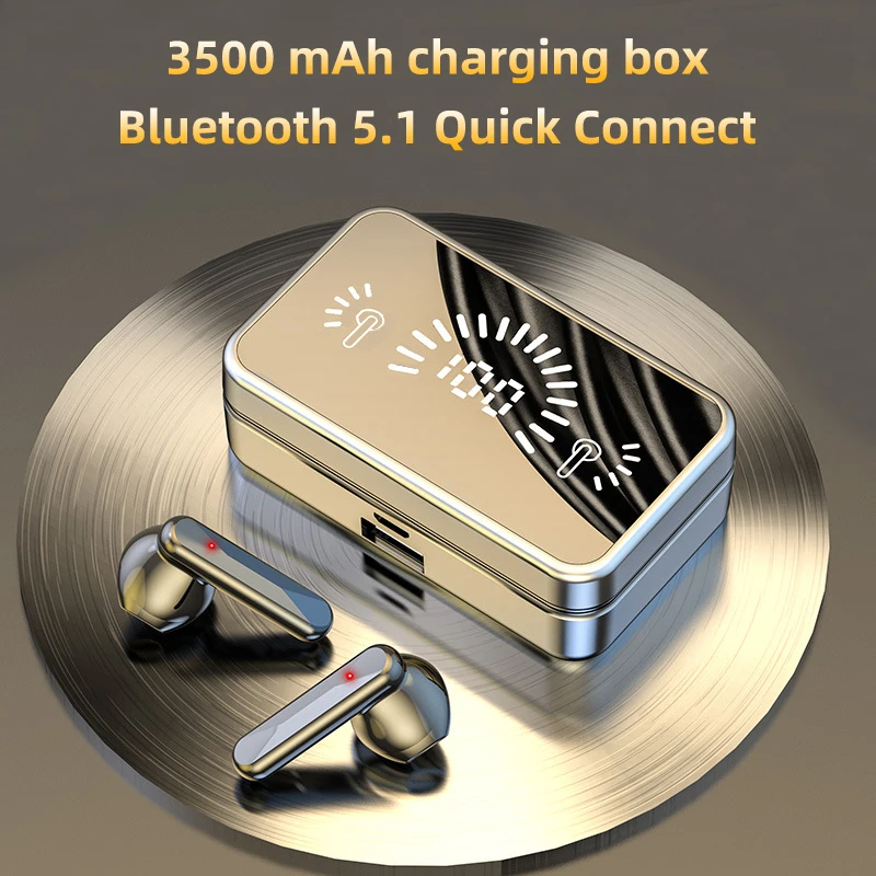 

SHACK Bluetooth 5.1 cuffie Wireless 3500mAh scatola di ricarica HIFI Stereo Sound IPX7 auricolari sportivi impermeabili con