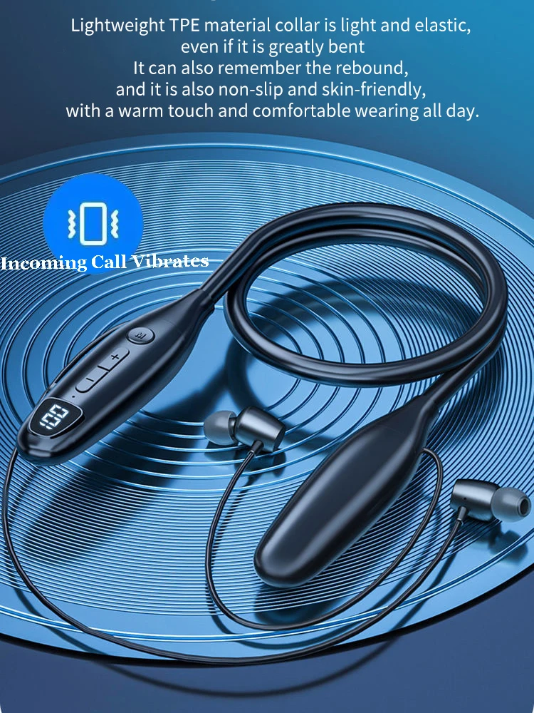 

NEW 5.2 Bluetooth Earphones Wireless Headphones TWS Magnetic Neckband Waterproof Headset 150Hour Playback incoming call vibrates