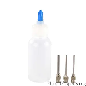 Precision Stainless Steel Dispensing Needle Luer Lock Bottle 30ml 50ml Strong Connection Plastic Applicator Squeeze