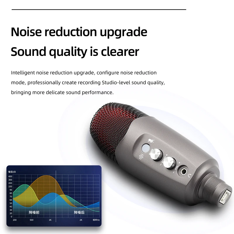 USB Condenser Microphone Professional Recording Mic with Headphone Output For Streaming Gaming Youtube PC Computer Laptop enlarge
