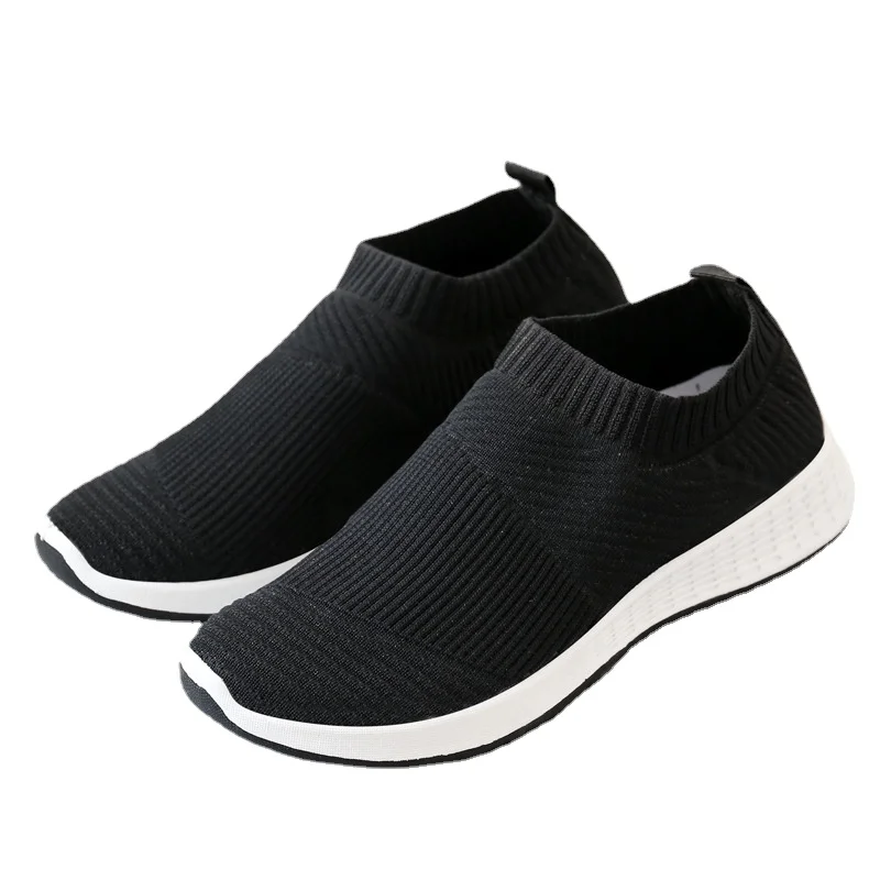 2022 New Breathable Shoes for Woman Sneakers Fashion Loafers Stretch Fabric Casual Slip-on Light Soft Sole Lady Shoes Women