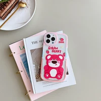 disney color stand soft shell cute strawberry bear phone case for iphone 11 12 13 pro max x xr xs for airpods 1 2 3 pro cvoer