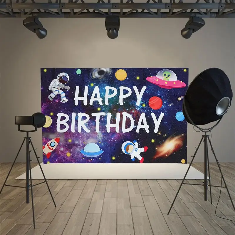 

Space Theme Background Birthday Photo Background Blanket Photo Booth Backdrop