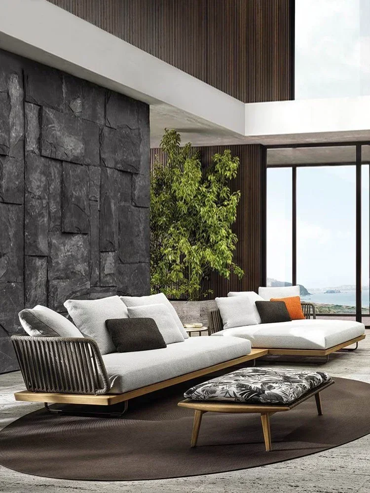 Изготовленный на заказ уличный диван во дворе уличная мебель из ротанга