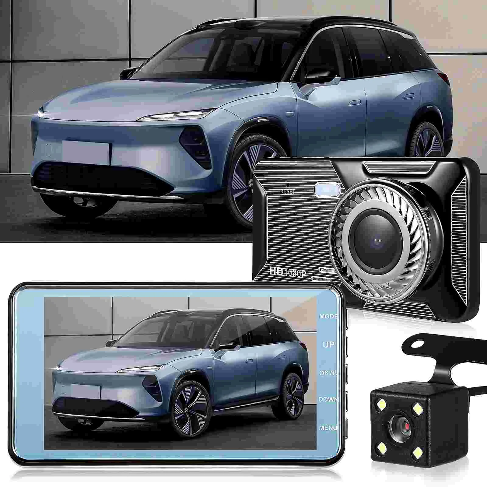 

1 Pc Wide Angle Touch Screen 1080P Front And Rear Dash Camera Dash Cam Front And Rear Car DVR Recorder Front And Rear Dash Cam