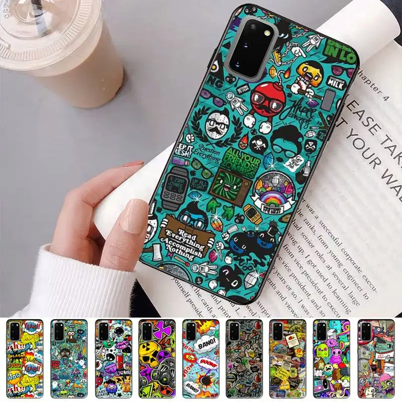 FHNBLJ граффити наклейка бомба чехол для телефона Samsung S20 lite S21 S10 S9 plus Redmi Note8 9pro Huawei Y6 |