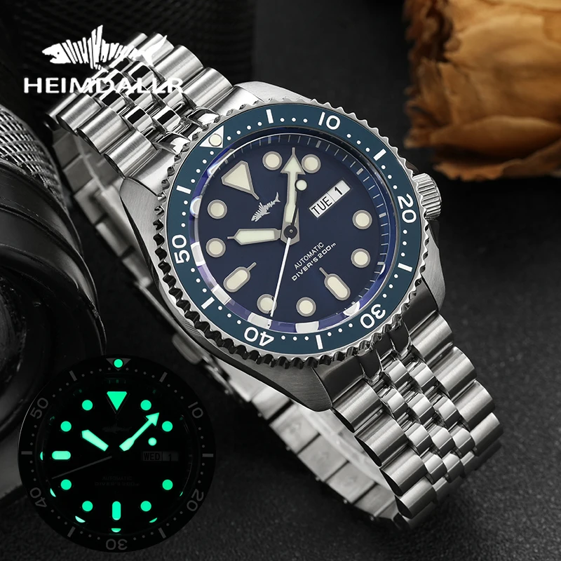 Фото HEIMDALLR SKX007 Мужские часы NH36 Автоматические механические часы из стали 316L с сапфировым стеклом C3 Супер светящиеся 200 м Водонепроницаемые наручные часы для дайвинга №2