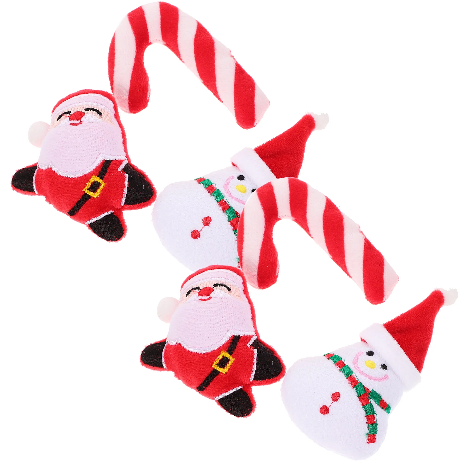 

6 Pcs Stuffed Plush Toy Cat Cartoon Shaped Christmas Chew Kitten Teething Toys Indoor Cats Self-playing Catnip Interactive