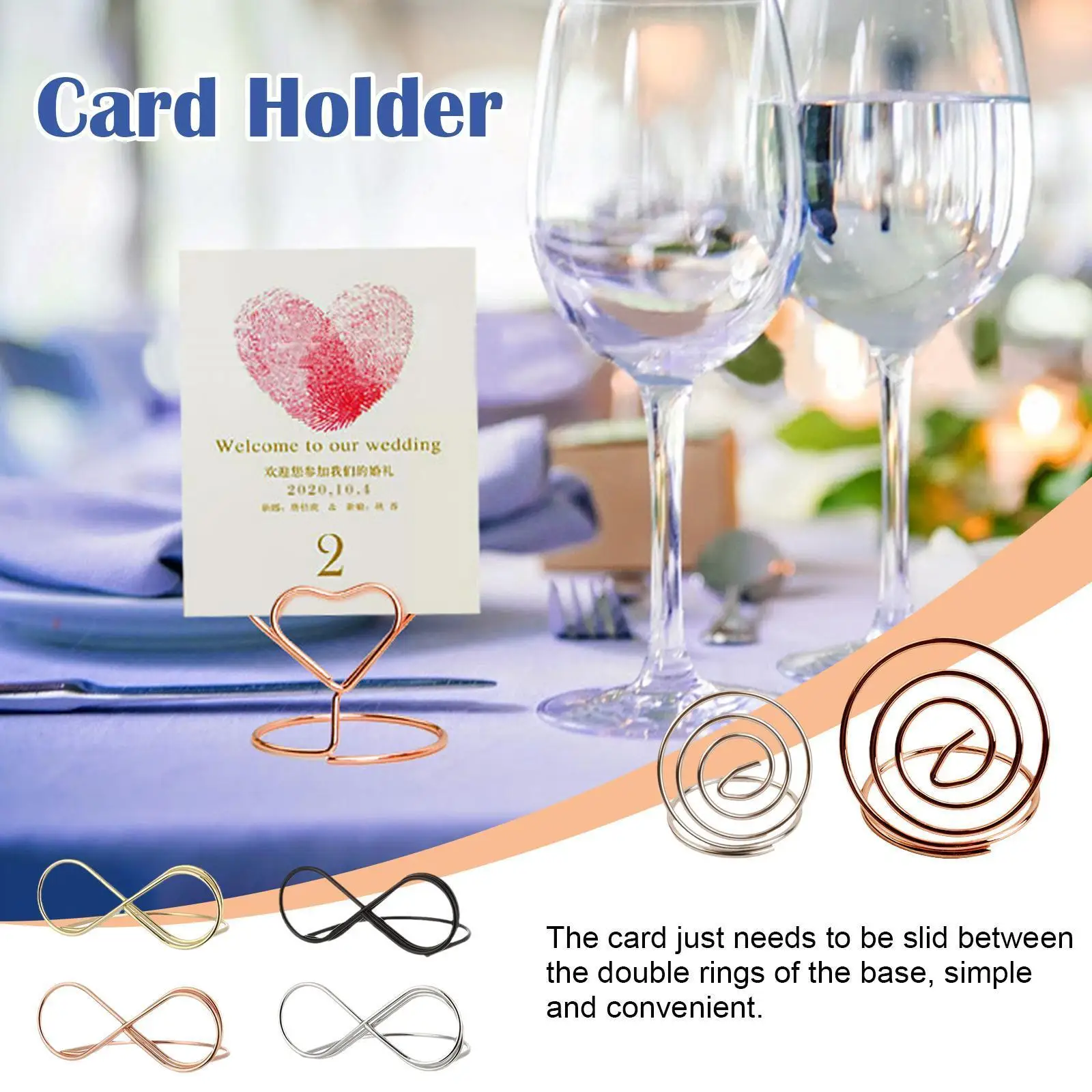 

20pcs Card Holder Wedding Metal Memo Holder Table Place Banquet Numbers Message Table Desktop Holder Holder Photo N0b6