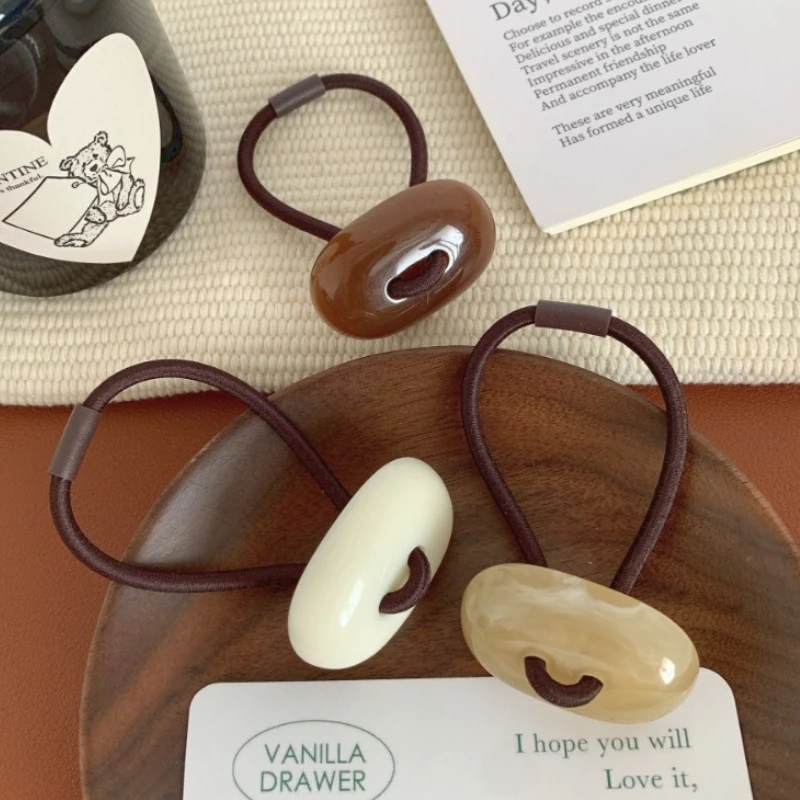 Модные резинки для волос женские эластичные элегантные однотонные резиновые