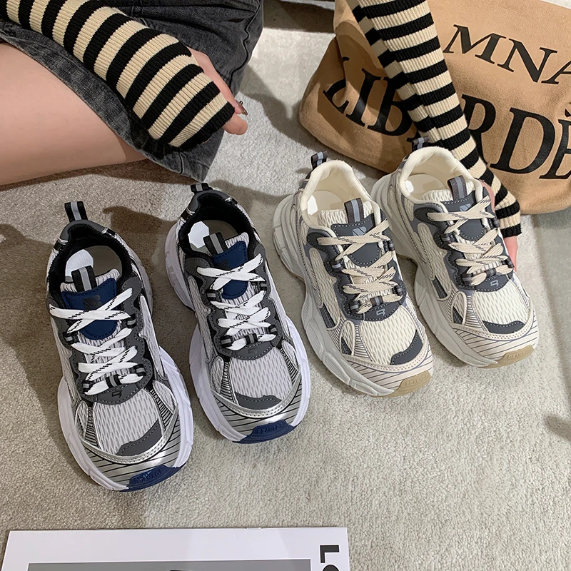 2024 Новые повседневные сетчатые кроссовки Joker для девочек удобные и дышащие с