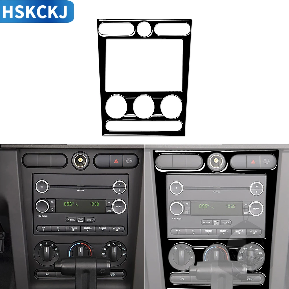 

Аксессуары для Ford Mustang 2005 2006 2007 2008 2009, черная Автомобильная панель управления интерьером, наклейка с объемной отделкой, пластиковое украшени...