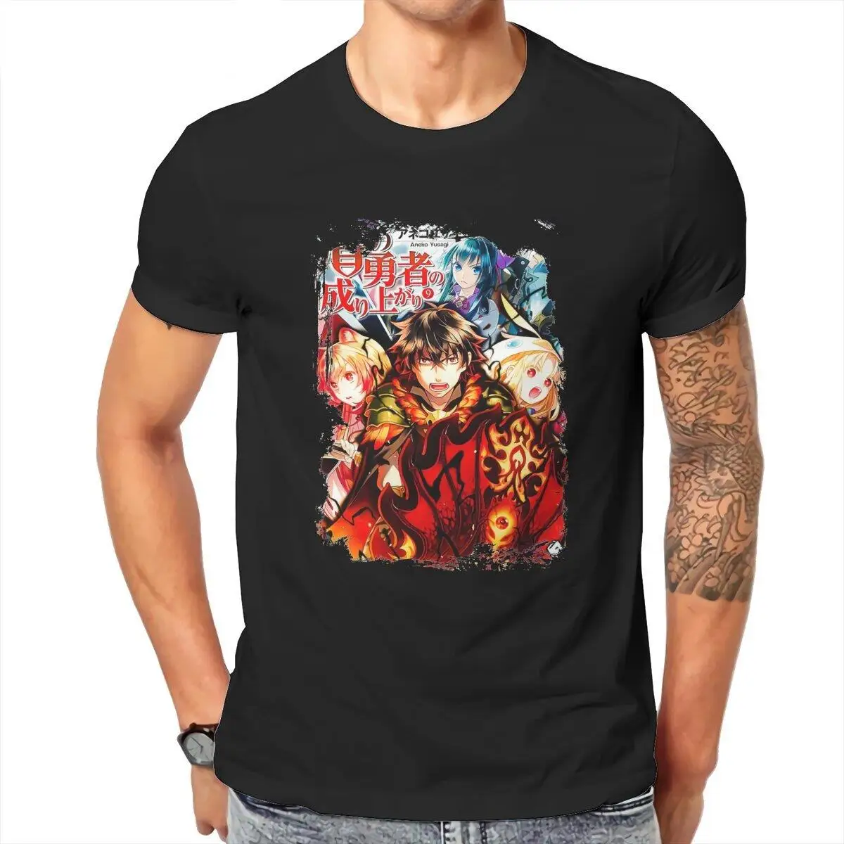 

Men The Rising Of The Shield Hero Anime T Shirt Pure Cotton Tops Funny Short Sleeve O Neck Tee Shirt Printed T-Shirt