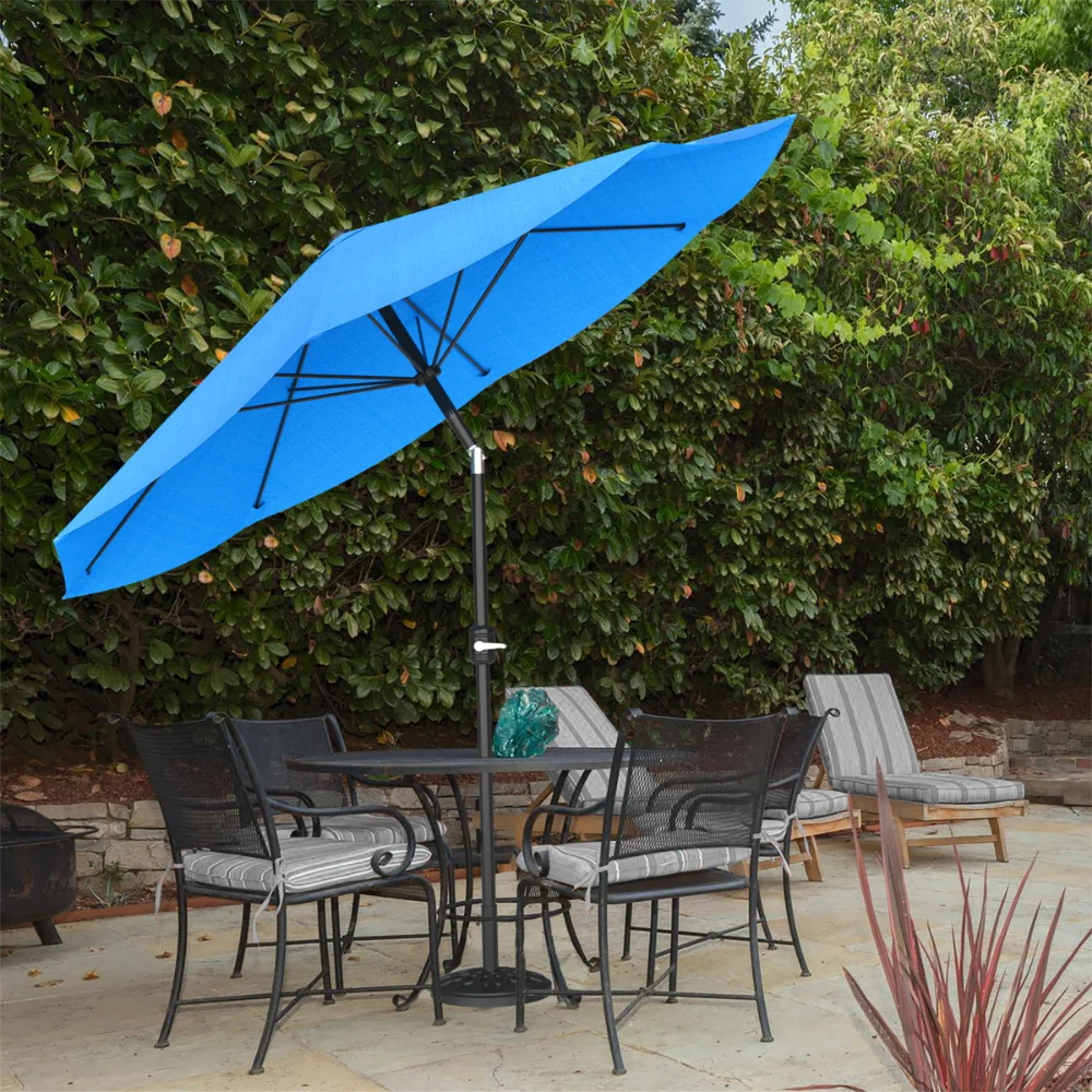 

Pure Garden Auto Tilt Patio Umbrella, 10 ft Aluminum, Easy Crank, Brilliant Blue parasol plage sombrilla playa