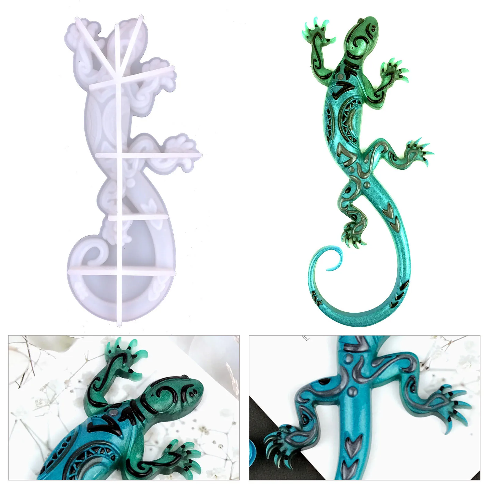 

DIY Gecko Crystal Epoxy Mould Gecko Decorative Wall Hanging Crystal Ornament Silicone Mould