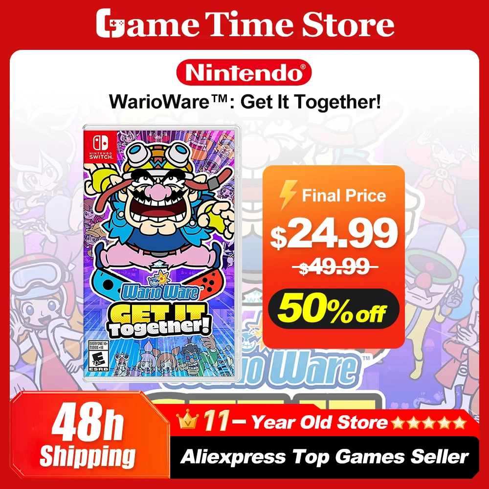 Фото WarioWare Get It Together: Игровая карта для Nintendo Switch, 100% официальная оригинальная физическая версия для консолей Switch OLED и Lite №1