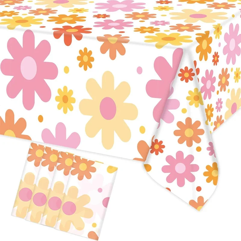 Маленькая ромашка цветок одноразовая скатерть прямоугольная пластиковая для