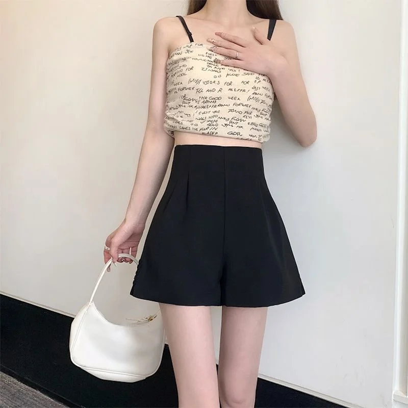 Baggy Womens Shorts High Waist Loose Mini Elastic Short Pants for Women To Wear Black Wide Korean Style Low Price Trend 2023 XL