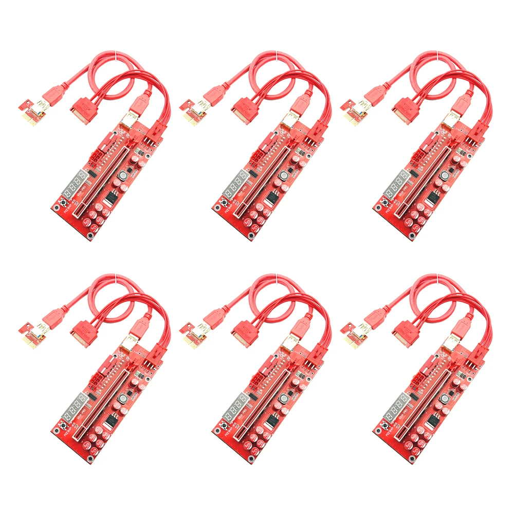 

PCIE Riser V014 Pro GPU Riser для видеокарты Riser 014 PCI Express X1 до X16 Extender 6P Power USB3.0 кабель для майнинга BTC