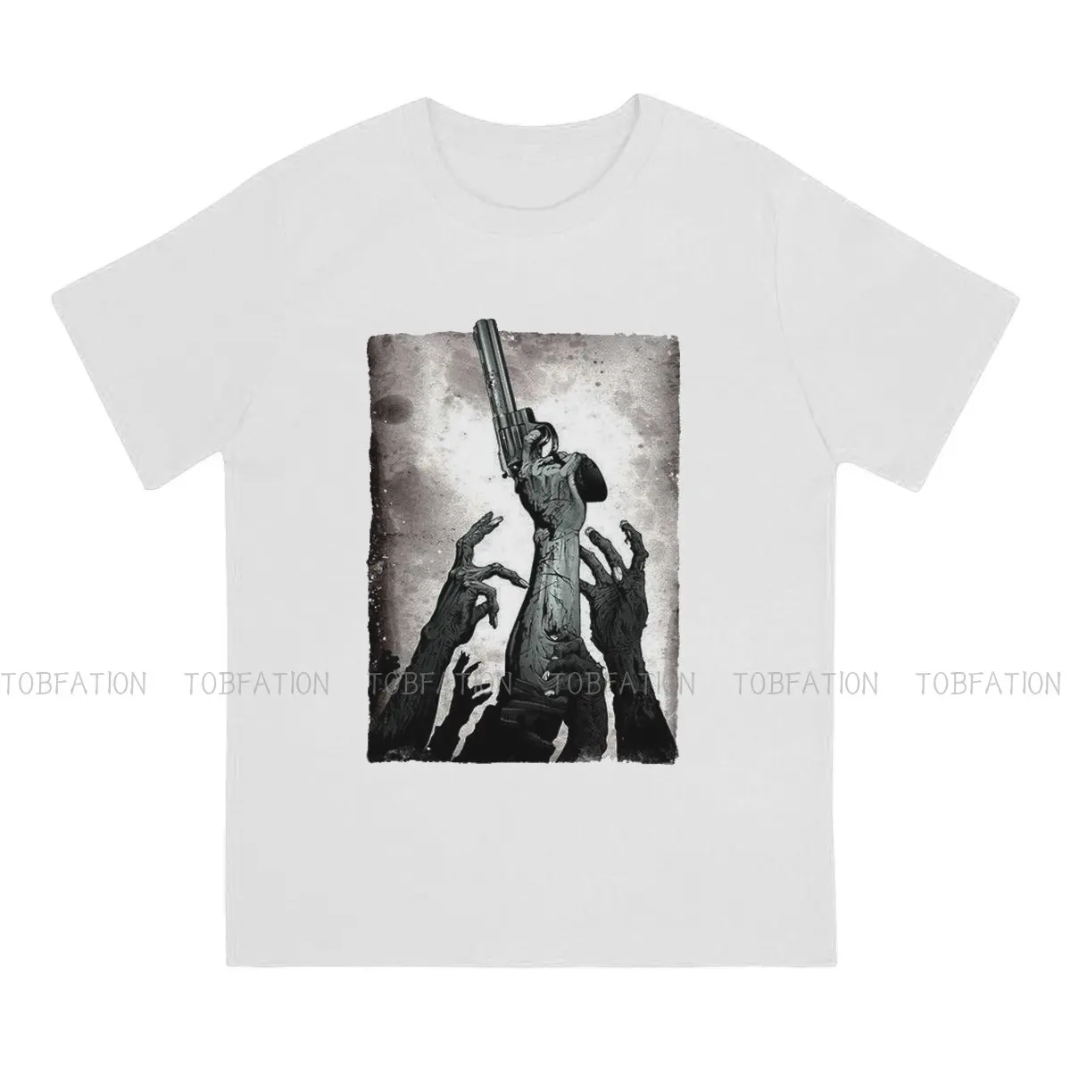 Футболка с принтом Ходячие мертвецы Рик ТВ пистолет футболка Харадзюку мужские