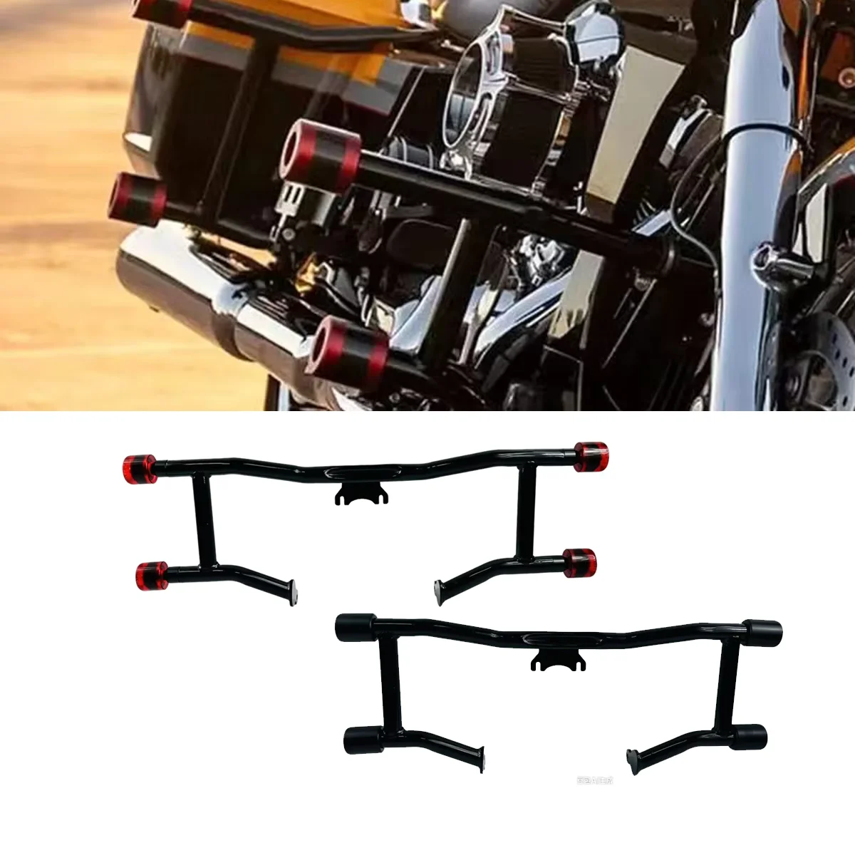 

Подножка для мотоцикла, двухступенчатая защита двигателя для Harley Touring 121/2024 Road Glide King (черный слайдер)