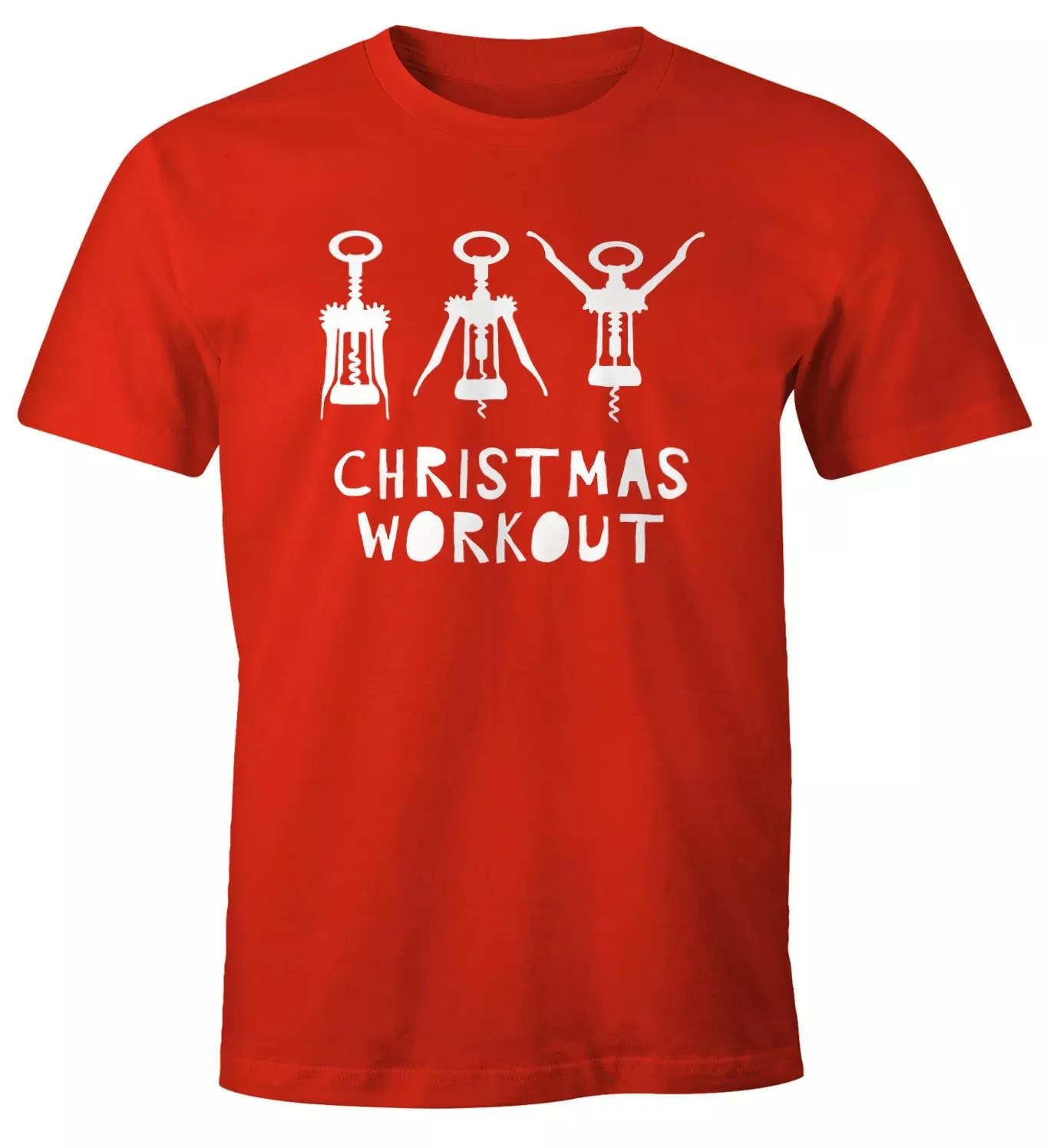 Herren T-Shirt Weihnachten lustig Christmas Workout Flaschen Torinoner Korkenzieher Минималистичная модная футболка с