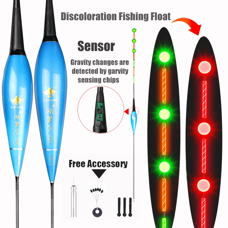 

1PC Fishing Floats Gravity Sensor Smart IC Build-in LED Electric Luminous Floaters Fish Baits Antenna Change Color Tackles