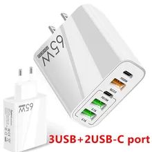 USB C 충전기 고속 충전 휴대폰 어댑터, 아이폰 샤오미 화웨이 삼성 아이패드 리얼미 원플러스 태블릿용, 65W C타입 PD QC3.0