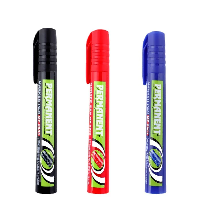 3 Packs of Refillable Marker Pens Large Capacity Red Black B