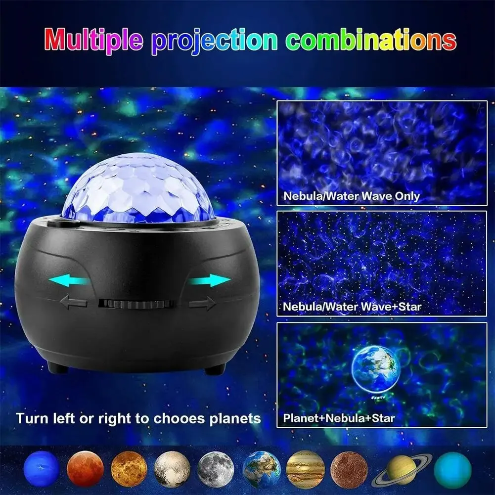 

СВЕТОДИОДНАЯ Лампа для проектора звездного неба, регулируемая яркость, USB проектор, ночная лампа с дистанционным управлением