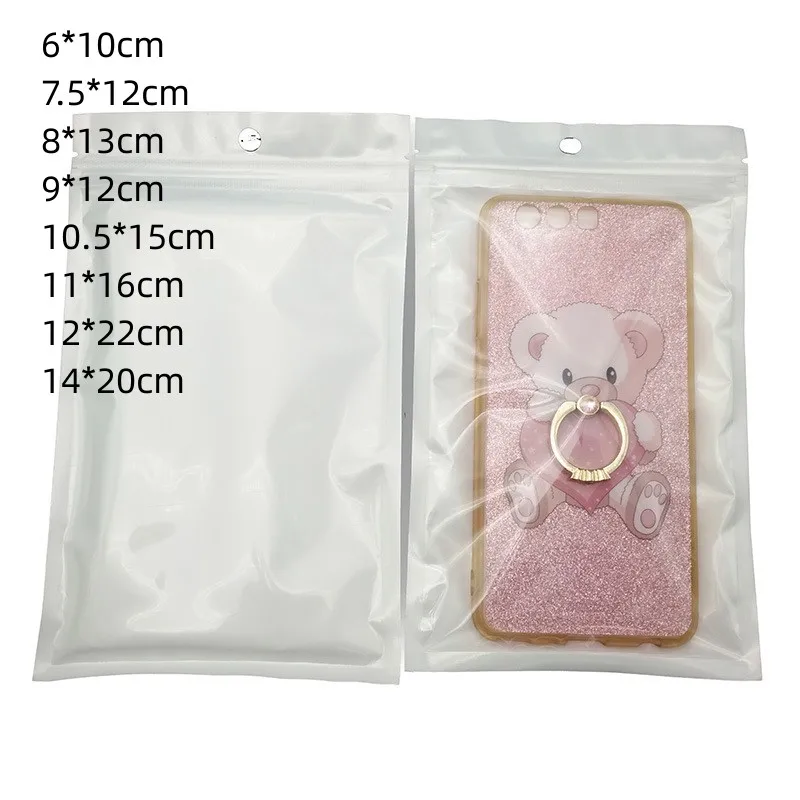 

50Pcs Pearlescent Bag Yinyang Self-sealing Bag Mobile Phone Accessories Data Line Translucent Plastic Packaging Bag