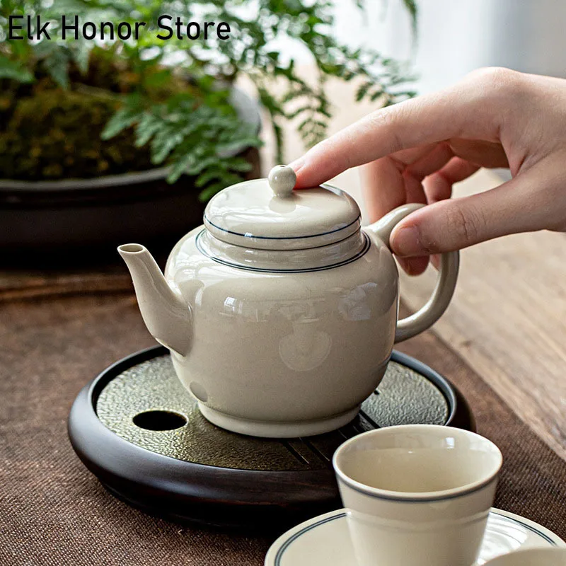 

190ml Boutique Plant Ash Glaze Teapot Ceramic Teapot Japanese Tea Maker Single Pot With Filter Small Teapot Kung Fu Puer Teaware