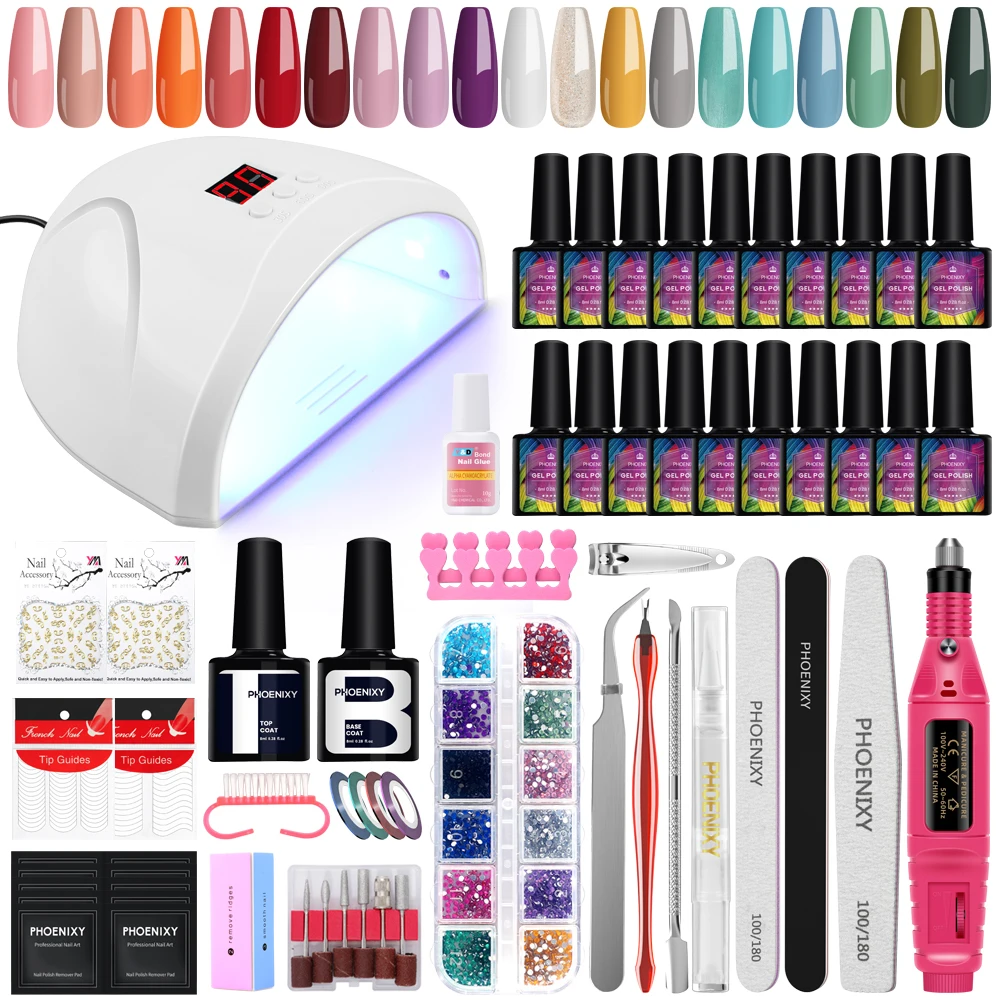 

Manicure Set 8ML Gel Nail Polish with 36W/54W UV LED Nail Lamp Semi Permanent Varnish Drill Machine Complete Nail Art Tools Set