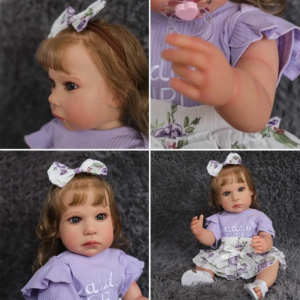 

55cm Hand-painted Full Body Silicone Rebirth Visible Realistic Skin Children's Gift Newbirth Z8g0