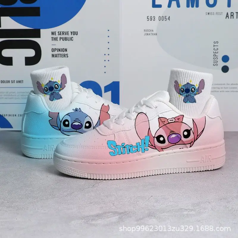 

Disney Low Top Trend Casual Board Shoes Cartoon Stitch Mickey Mouse Couple Design Sense of Small White Shoes Christmas Gift