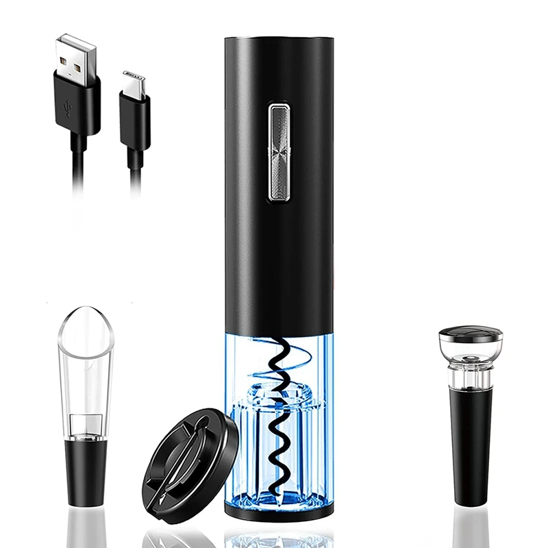 

Электрический штопор AFBC, перезаряжаемый автоматический штопор, USB-зарядка, Электрический штопор для вина с разливателем для вина