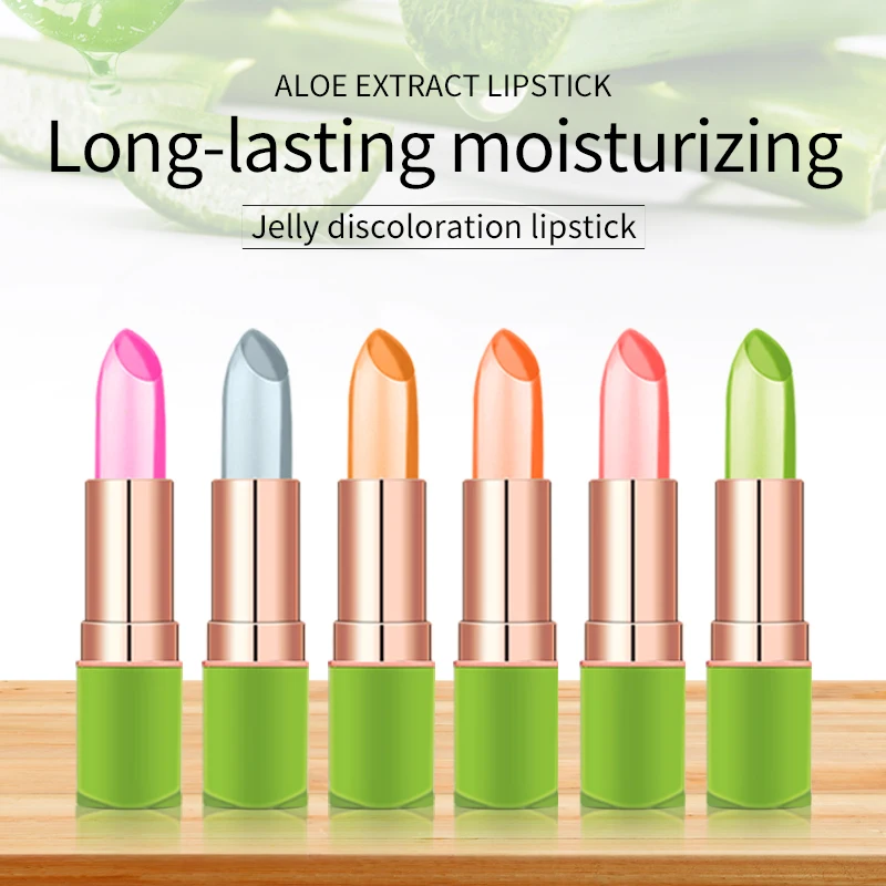 

1Pc Aloe Vera Lip Balm Color Changing Hydrating Moisturizing Long Lasting Lips care Natural Makeup Lipstick TSLM1