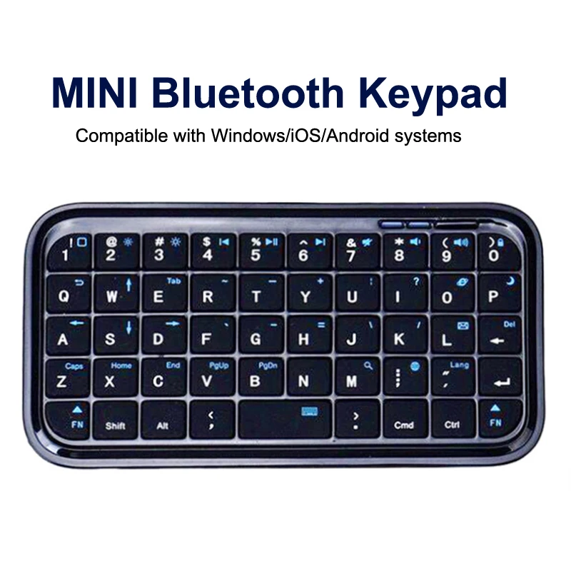 Фото Мини-клавиатура с перезаряжаемым аккумулятором Type-C, Bluetooth 3.0, тонкая беспроводная карманная клавиатура, портативная клавиатура с 49 клавишами для планшетов и смартфонов №4